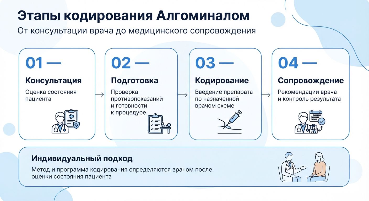 Кодирование препаратом «Алгоминал» в Рыльске инфографика